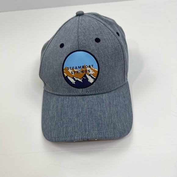 The Game Steamboat Springs Patch Baseball Cap Gray Adjustable Back Strap - Picture 14 of 14